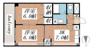 プラーズ六実【2階】の間取り