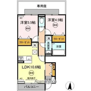 リバーフィールドⅡ【1階】の間取り