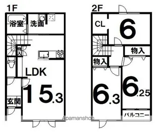 レパンドールⅢ【B号室】の間取り