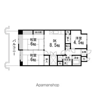 卸町マンションフタバ【6階】の間取り