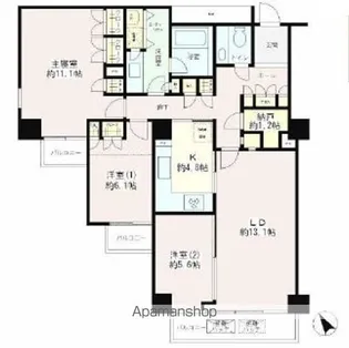 小石川パークタワー【5階】の間取り