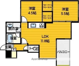 ヒルズ大池南【5階】の間取り