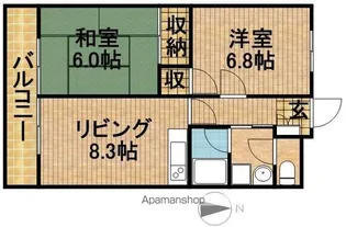 フローラ立野【1階】の間取り