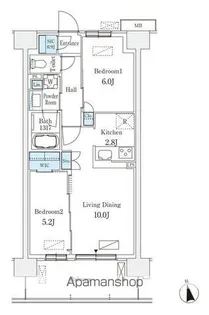 スカイグランデ津田沼【8階】の間取り