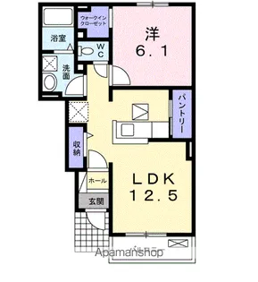 メゾンアンソレイエ【1階】の間取り