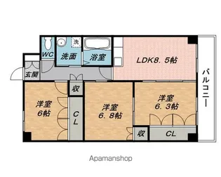 フレアグレイス【4階】の間取り