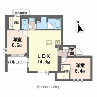 ヴィア パラディーソ【3階】の間取り
