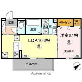 WM新八代 A棟【1階】の間取り