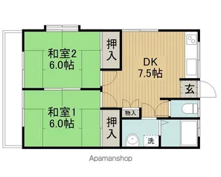 カーサ牛山A【105号室】の間取り