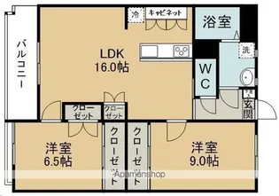ヴェルデ北仙台【206号室】の間取り
