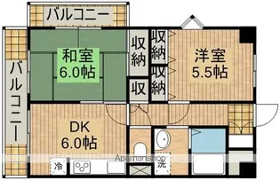 アミティ鵜頭坂【3階】の間取り