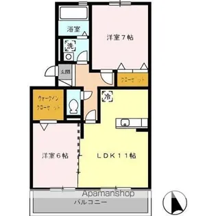 ルミエール朝生田・【2階】の間取り