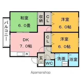 メゾンクレール西町【203号室】の間取り