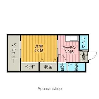 ドルフィン和白【4階】の間取り