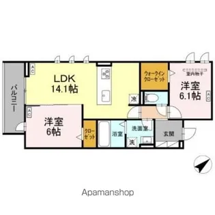 グレイスガーデン赤渋【2階】の間取り