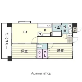 コーポアラキ(新栄町)【303号室】の間取り