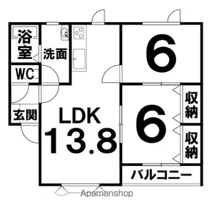 ランドスケイプⅡ【202号室】の間取り