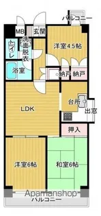 ライオンズマンション京橋川【2階】の間取り