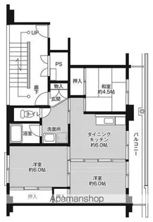 ビレッジハウス藤沢3号棟【403号室】の間取り