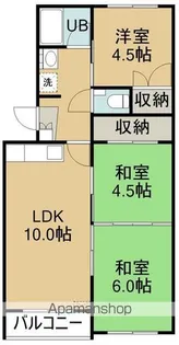 煉瓦台ハイツ(レンガダイハイツ)【107号室】の間取り