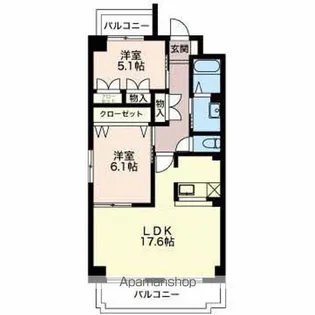 グランシャリオ薮田【4階】の間取り