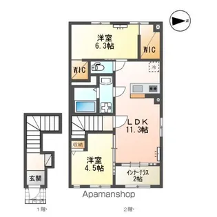 グリーンコート 西の原【207号室】の間取り