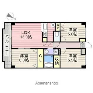 サンライズヒル朝日ヶ丘A棟【1階】の間取り
