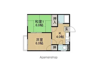 ハイツおくの【201号室】の間取り