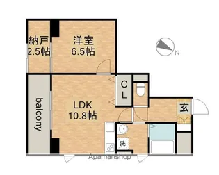 ディアコート千早【7階】の間取り