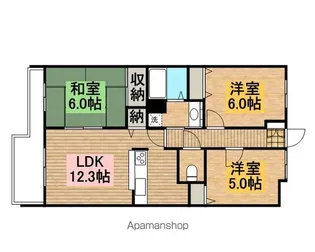 ソレイユ松戸【1階】の間取り