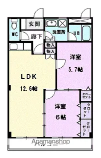 マリッチ赤城【2階】の間取り