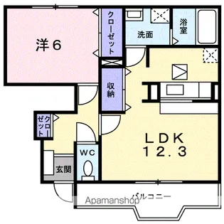 メゾンプラシード【1階】の間取り