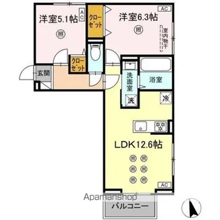 セントラルヴィラIII【1階】の間取り