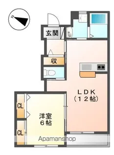 カネハナコートⅠ番館【101号室】の間取り