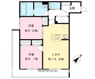 エリーナウエスト【203号室号室】の間取り