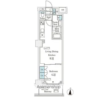 フロンティアレジデンス錦糸公園【4階】の間取り