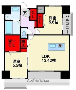 プレジデンス ざ 荒江【3階】の間取り