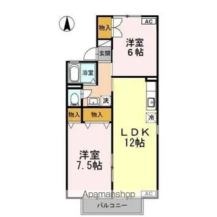 夏梅ビレッジ E棟【2階】の間取り