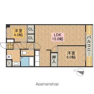 シャルマンドミール【203号室】の間取り