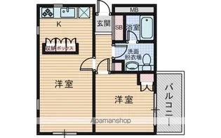 ウインディパークサイド【2階】の間取り