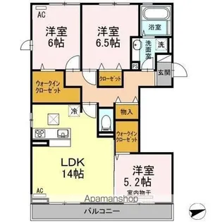 DーROOMピジョン【1階】の間取り