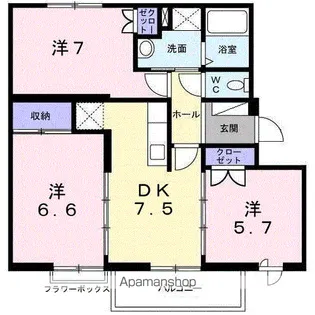 ヴィラ松前台A【2階】の間取り