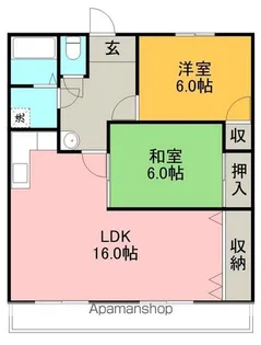 ハイツ南国【406号室】の間取り
