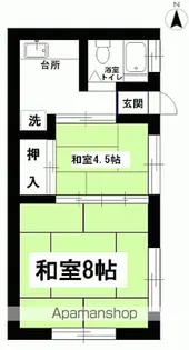 蓬山ハイツ【102号室】の間取り