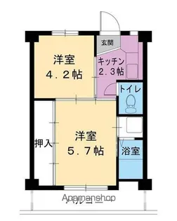 ビレッジハウス下九沢7号棟【102号室】の間取り