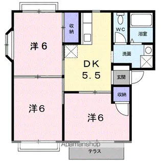 ドミール鳥井A【1階】の間取り