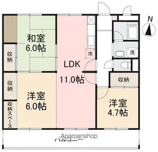 第2コーポ浅田【402号室】の間取り