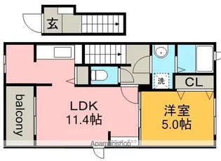 ハクサンジョ Ⅰ【2階】の間取り