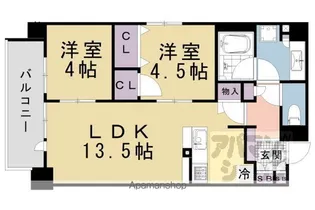ルーシア京都烏丸御池【401号室】の間取り
