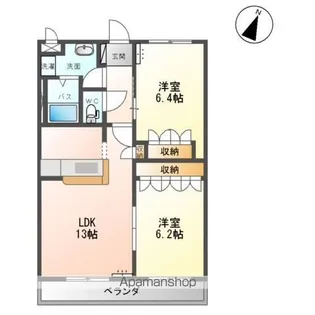 アーバンハウス五性橋【203号室】の間取り